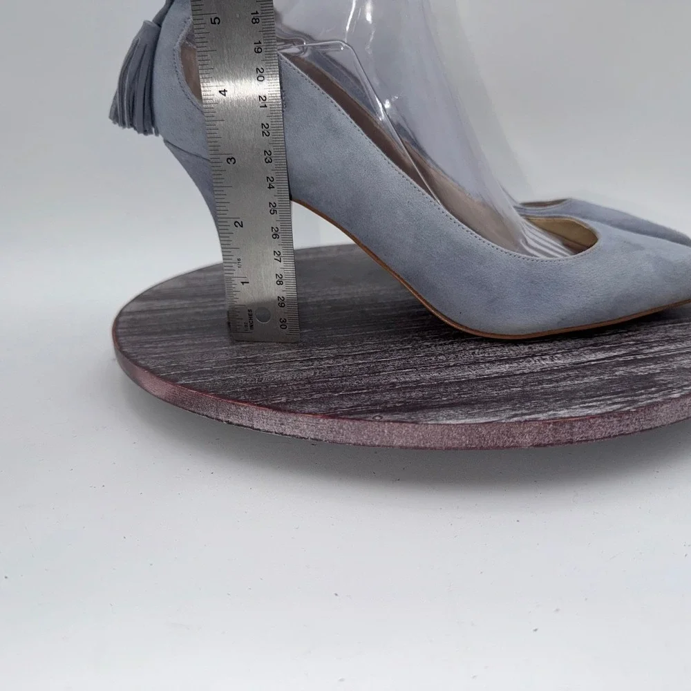 Marc Fisher Pumps Womens 10 Tammye Tassel Heels‎ Blue Suede Pointed Toe Shoes